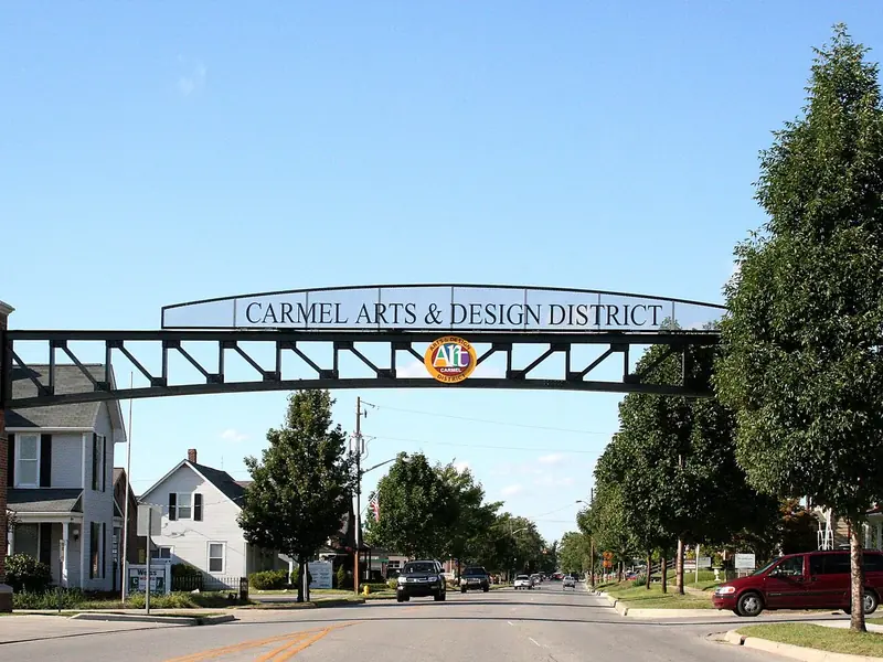Arts & Design District arch on Main Street in Carmel