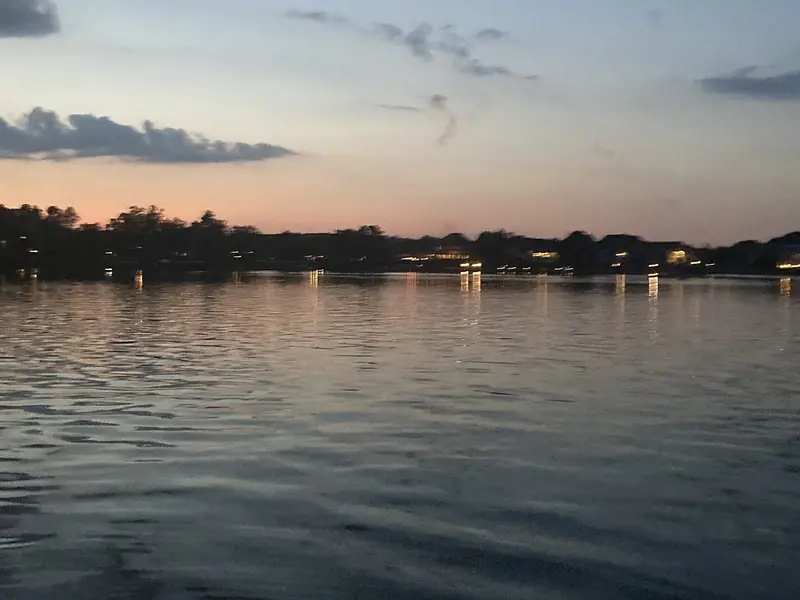 Sunset over Geist Reservoir in Fishers, Indiana
