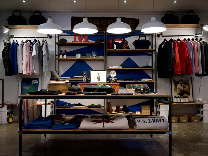 Tidy boutique clothing store interior